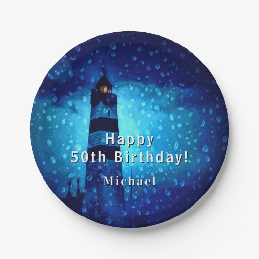 Blaue Nacht-Monografie Pappteller (Vorderseite)