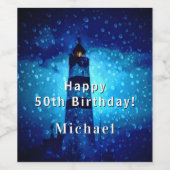 Blaue Nacht-Monografie Weinetikett (Einzelnes Label)