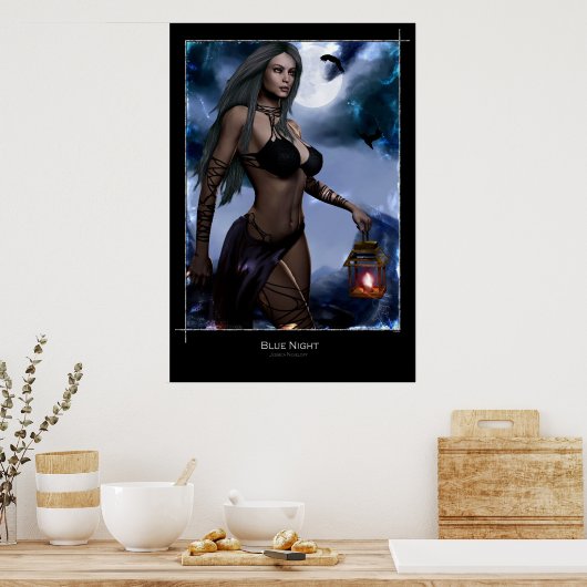Blaue Nacht Poster (Küche)
