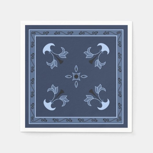 Blaue Nacht Serviette (Vorderseite)