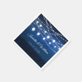 Blaue Nacht und Silberreihenleuchten Hochzeit Serviette (Ecke)
