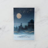 Blaue Nacht Wasserfarbenwelt Dankeskarte (Innenseite)