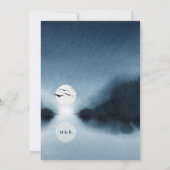 Blaue Nacht Wasserfarbenwelt Hochzeit Einladung (Rückseite)