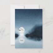 Blaue Nacht Wasserfarbenwelt Save the Date Einladung (Rückseite)