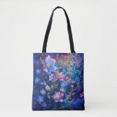 Blaue Nachtblumen-Tasche Tasche (Vorderseite)