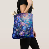 Blaue Nachtblumen-Tasche Tasche (Von Nahem)