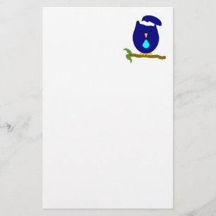 Blaue Nachteulen-Design Briefpapier