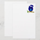 Blaue Nachteulen-Design Briefpapier (Vorne/Hinten)