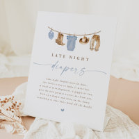 Blaue nächtliche Windeln Baby Shower Aktivität