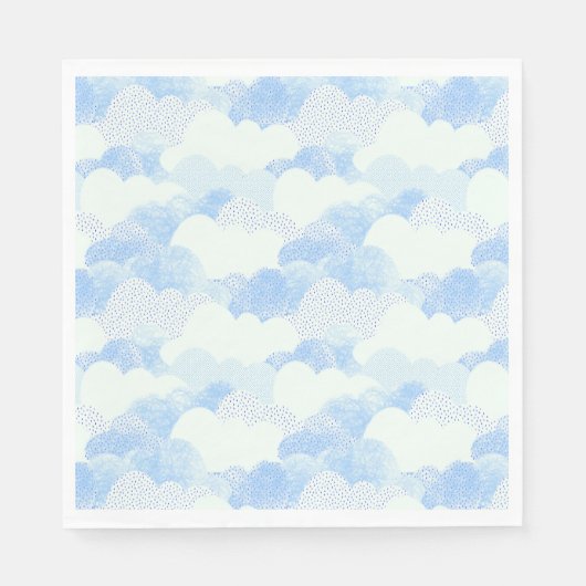 Blaue Nadelspitze Regenwolken Serviette (Vorderseite)