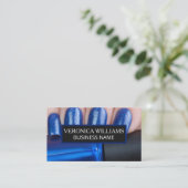 Blaue Nägel und Polnisch Visitenkarte (Stehend Vorderseite)