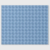 Blaue Nähknöpfe auf blauem Muster Geschenkpapier (Flach)
