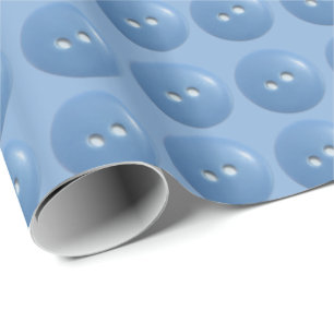 Blaue Nähknöpfe auf blauem Muster Geschenkpapier