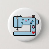 blaue Nähmaschine Button (Vorderseite)