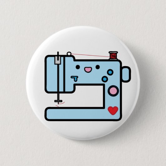 blaue Nähmaschine Button (Vorderseite)