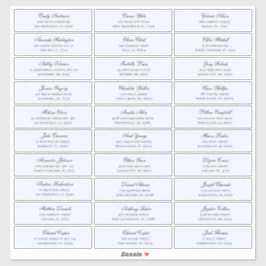 Blaue Namen der Gäste. Versandaufkleber für Hochze Aufkleber