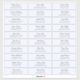 Blaue Namen der Gäste. Versandaufkleber für Hochze Aufkleber