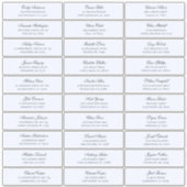 Blaue Namen der Gäste. Versandaufkleber für Hochze Aufkleber (Vorderseite)