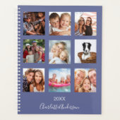Blaue Namensskripte für das Foto der Familie 2023 Planer (Vorderseite)