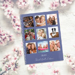 Blaue Namensskripte für das Foto der Familie 2023 Planer<br><div class="desc">Machen Sie Ihr eigenes Foto als Geschenk für Ihre Mutter,  Ehefrau oder sich selbst. Nutzen Sie vier,  neun Ihrer Lieblings-Fotos Ihrer Familie,  Freunden,  Traumreiseziel oder Haustier! Personalisieren und fügen Sie einen Namen und ein Jahr. Der Name ist mit einem modernen handgeschriebenen Stilskript geschrieben. Dunkelblauer Hintergrund.</div>