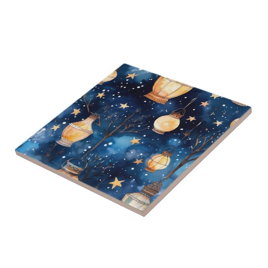 Blaue Narbe Fliese (Seite)