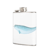 Blaue Narwhal Illustration Flachmann (Links)