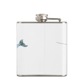 Blaue Narwhal Illustration Flachmann (Rückseite)