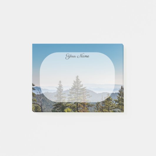 Blaue Natur Bergwelt Individuelle Name Wald Post-it Klebezettel (Vorderseite)