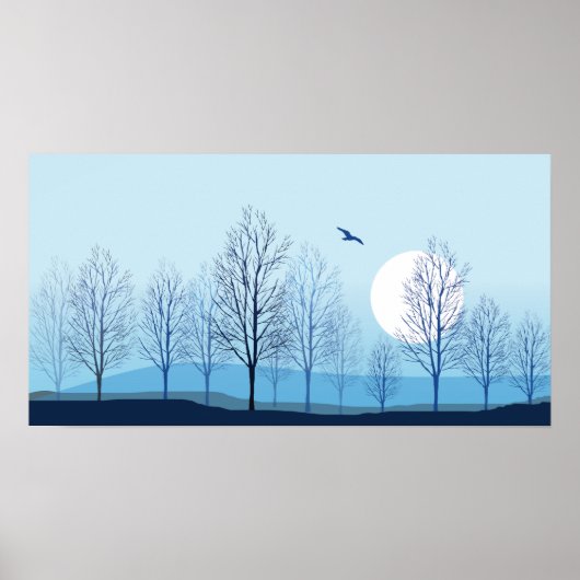 Blaue Natur Landschaft Poster (Vorne)
