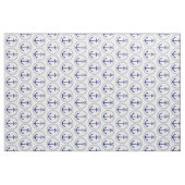 Blaue nautischanker und Seil auf Weiß Stoff (Fat Quarter (45,7 x 55,9 cm))