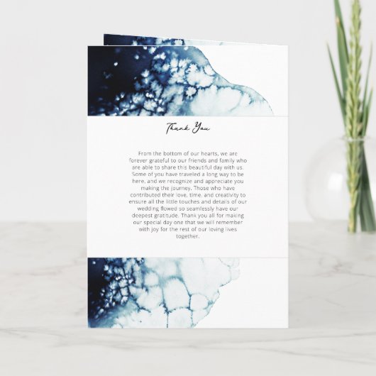 Blaue nautische Hochzeit in Urlaubsort geklappt Programm (Rückseite)