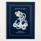 Blaue nautische Schiffsanker-Blume Planer (Vorderseite)