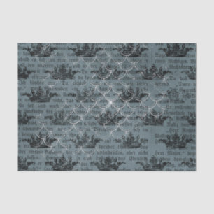 Blaue nautische Vintage-Collage Seidenpapier