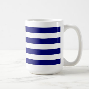 Blaue nautischstreifen u. weiße Bandbogengraphik Kaffeetasse