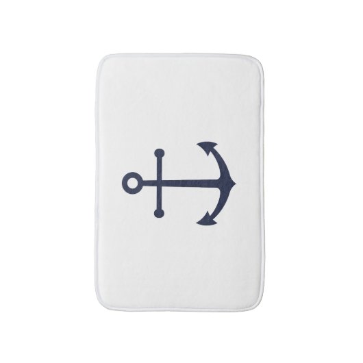 Blaue Navy-Anker Badematte (Vorderseite Vertikal)