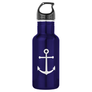 Blaue Navy-Anker Edelstahlflasche