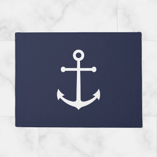 Blaue Navy-Anker Fußmatte