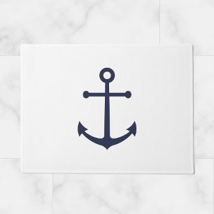 Blaue Navy-Anker Fußmatte