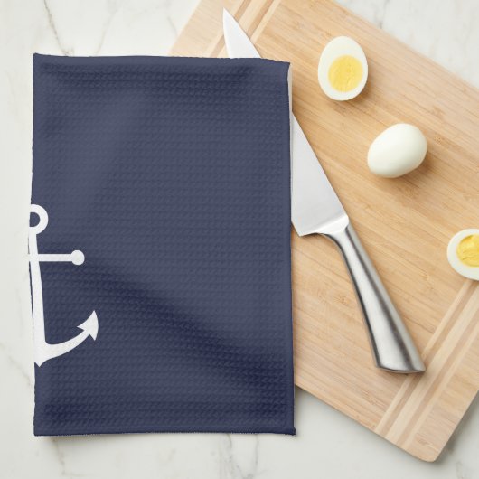 Blaue Navy-Anker Geschirrtuch (Viertel Falte)