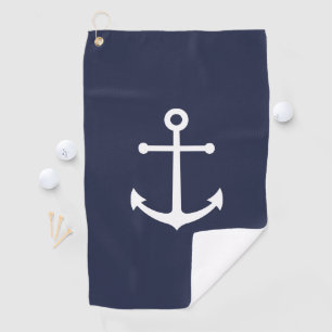 Blaue Navy-Anker Golfhandtuch
