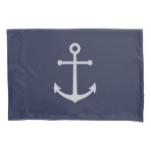 Blaue Navy-Anker Kissenbezug (Vorderseite)
