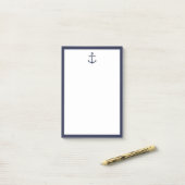 Blaue Navy-Anker Post-it Klebezettel (Auf Schreibtisch)