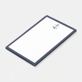 Blaue Navy-Anker Post-it Klebezettel (angewinkelt)