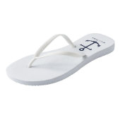 Blaue Navy-Anker und Individuelle Name Badesandalen (Schrägansicht)