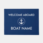 Blaue Navy-Begrüßungsbootname Tor Mat Fußmatte (Vorderseite)