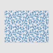 Blaue Navy-Blätter auf Weiß Seidenpapier (Vorderseite)