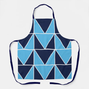 Blaue Navy Blau Geometrische Dreiecks- Schürze