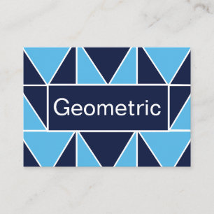 Blaue Navy Blau Geometrisches Dreieck Visitenkarte