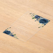 Blaue Navy Blumen, Grüne, Boho, Sweet 16 Acryleinladungen (Ablage )