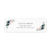 Blaue Navy Blumen, rosa Blume, Babydusche (Vorne)